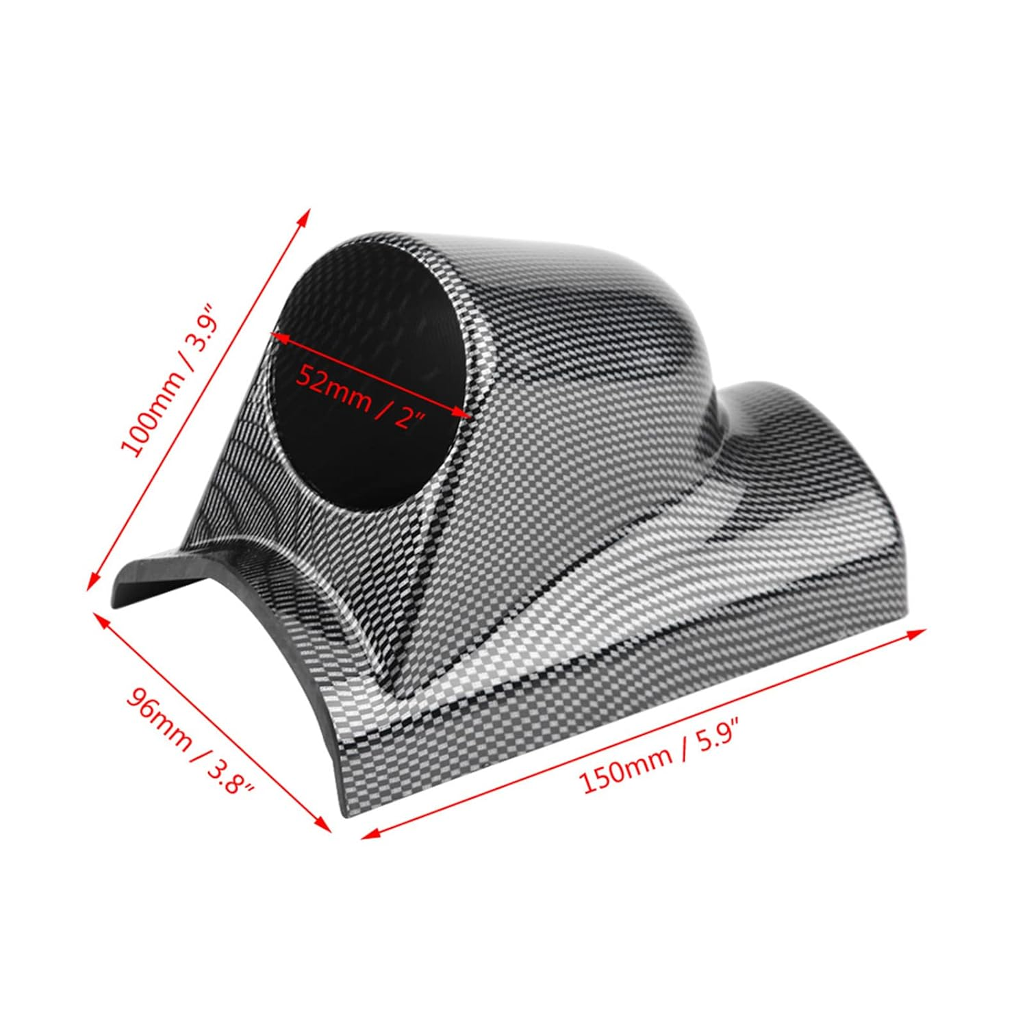 Universal Heavy Duty Racing Sport Meter Gauge Pillar Mount Pod Holder Bracket Gauge Holder for Auto Trucks Boats Motorcycles Carbon Fiber (Single Hole) image number 6