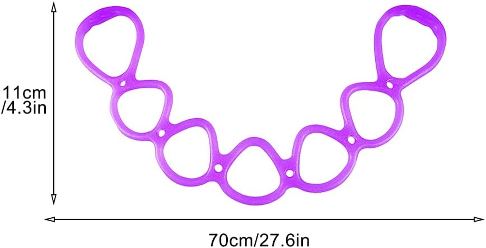 7 Ring Stretch Resistance Exercise Band, Workout Bands Yoga Stretching for Home Fitness, Foot, Leg and Arm Exerciser Stretch Band, Center Workout Walking Exercise - Purple image number 4