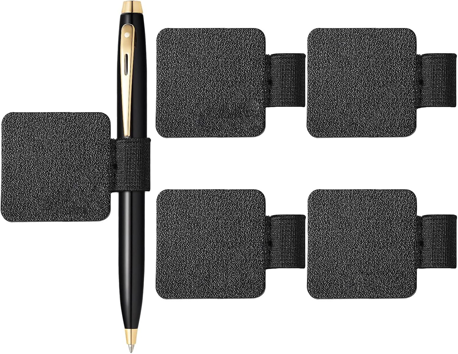 5 Pack Self Adhesive Pen Loop Holder Set for Notebooks Journals Planners, PU Leather Pencil Holder with Elastic Loop for Pens image number 6