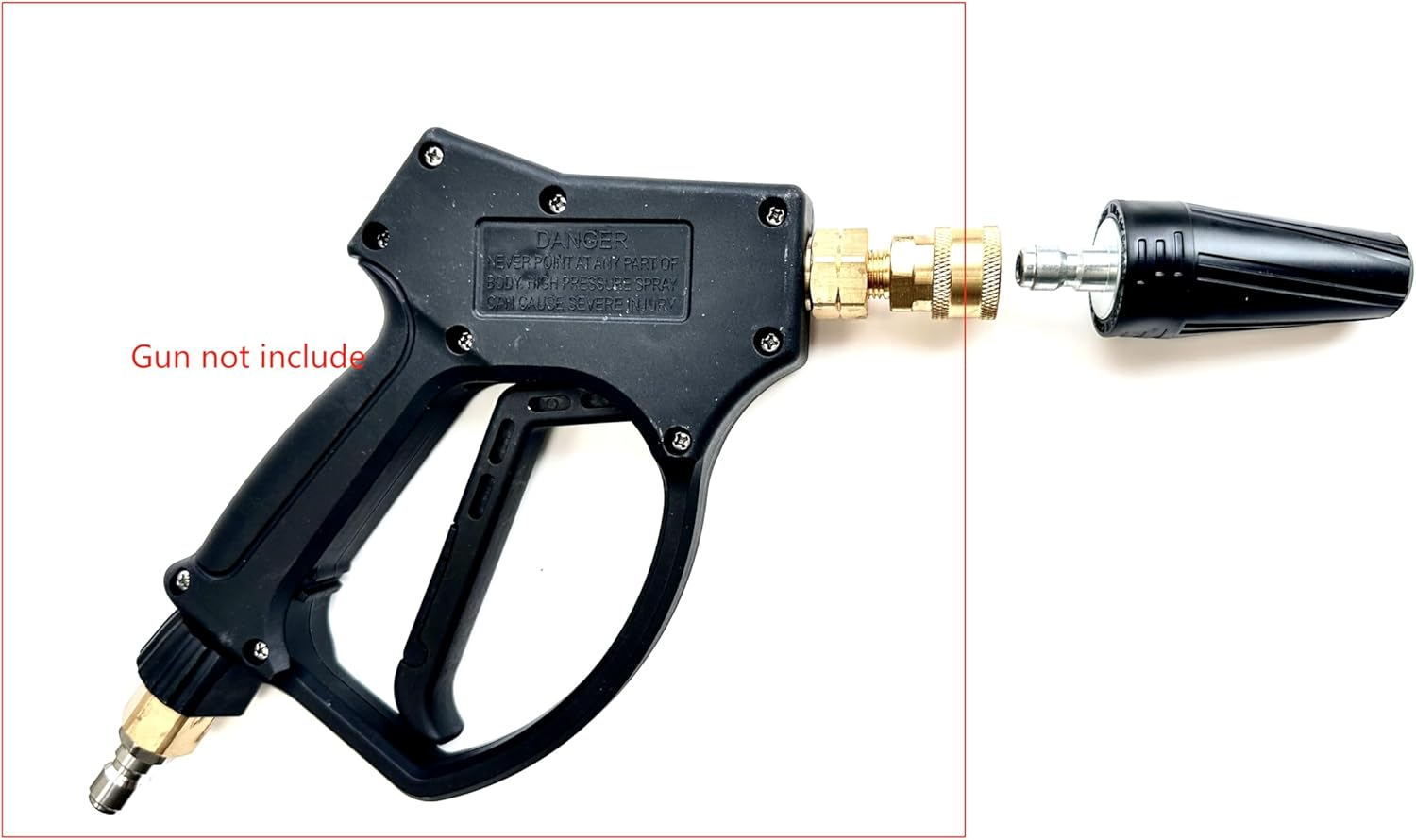 FGD 1/4 Inch Quick Connect Turbo Nozzle Universal for Pressure Washers, Pressure Washer Rotating Nozzle, 3000PSI Black Compatible with Bosch, Karcher, Ryobi, Greenworks, Craftsman Use the Adapter image number 2