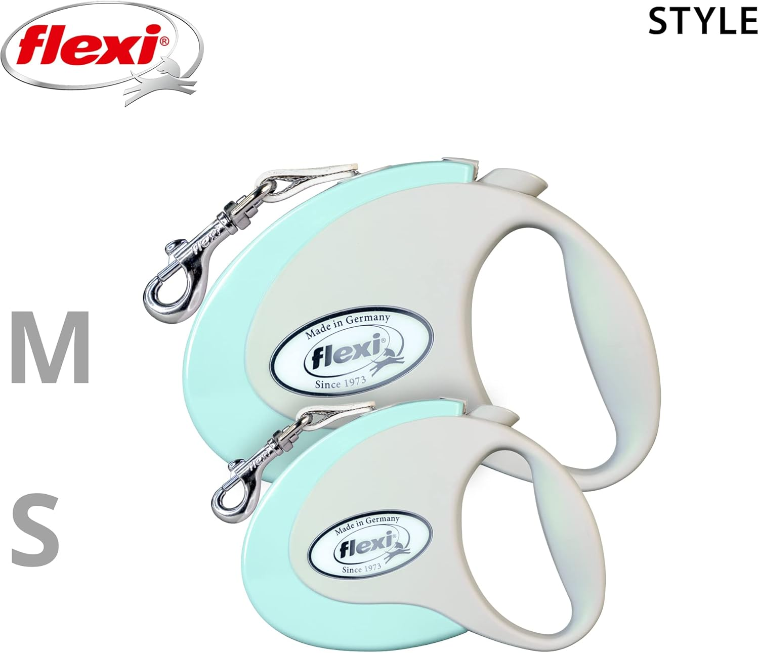 Flexi Style Tape Mint Medium 5M Retractable Dog Leash/Lead for Dogs up to 25Kgs/55Lbs