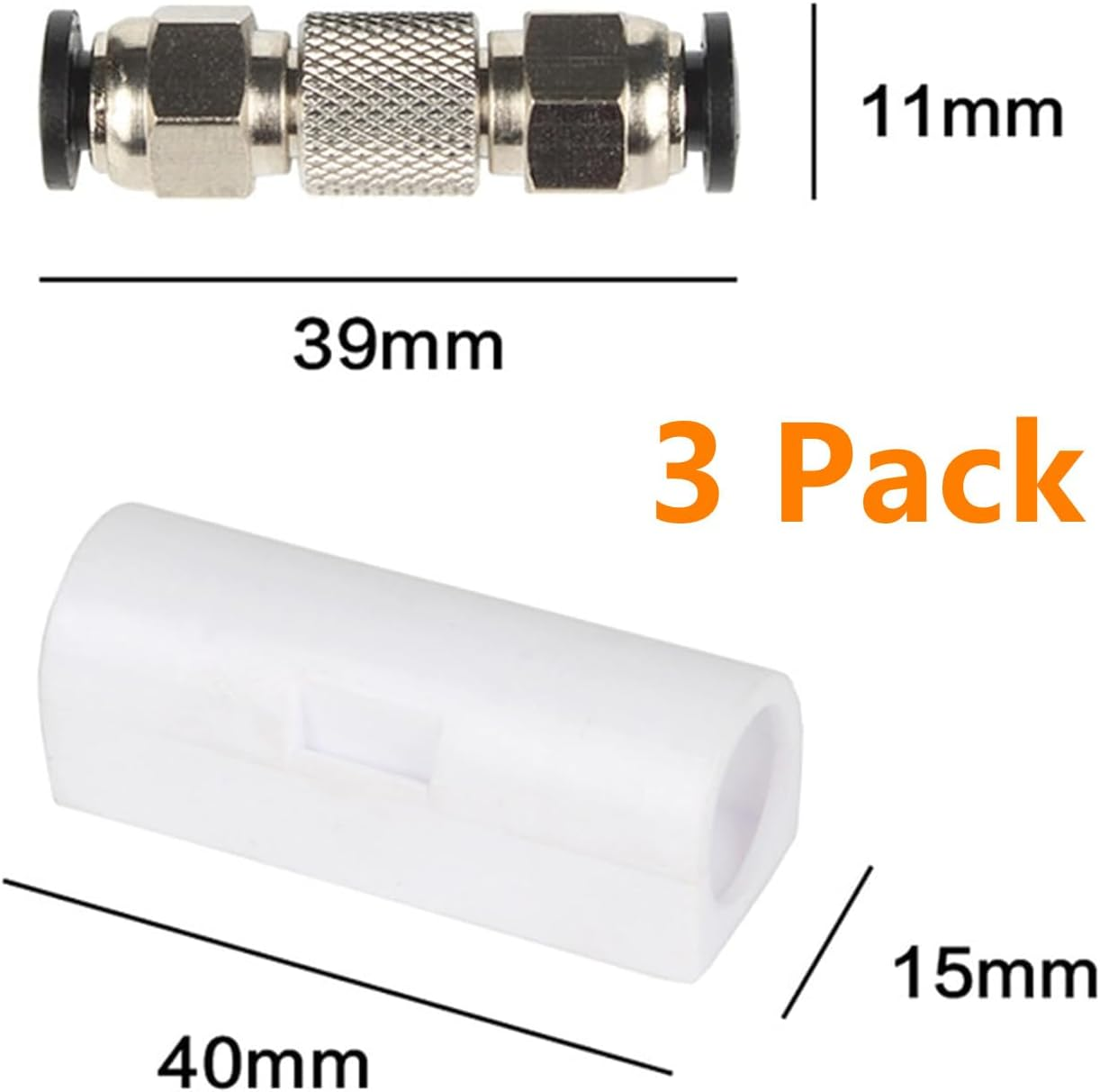 3PCS Bambu Lab Upgrade PTFE Tube Connector Compatible with X1 X1C X1E P1P P1S, Made of Stainless Steel, Anti-Oxidation and Rust Resistant, Plug and Play Printer Parts image number 3