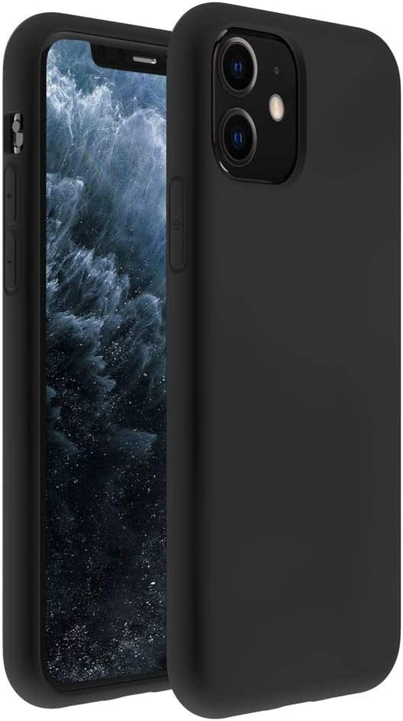 ZUSLAB Silicone Case for Iphone 11 Case, Liquid Silicone Anti-Scratch Gel Rubber Shockof Full Tection Soft Microfiber Lining Cover for Apple (2019) - Black