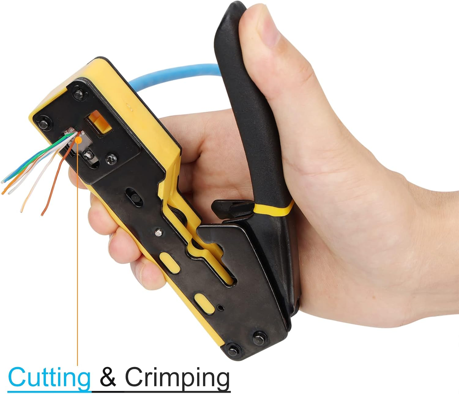 Solsop Pass through RJ45 Crimp Tool Kit Ethernet Crimper CAT5 Cat5E Cat6 Crimping Tool Kit image number 1