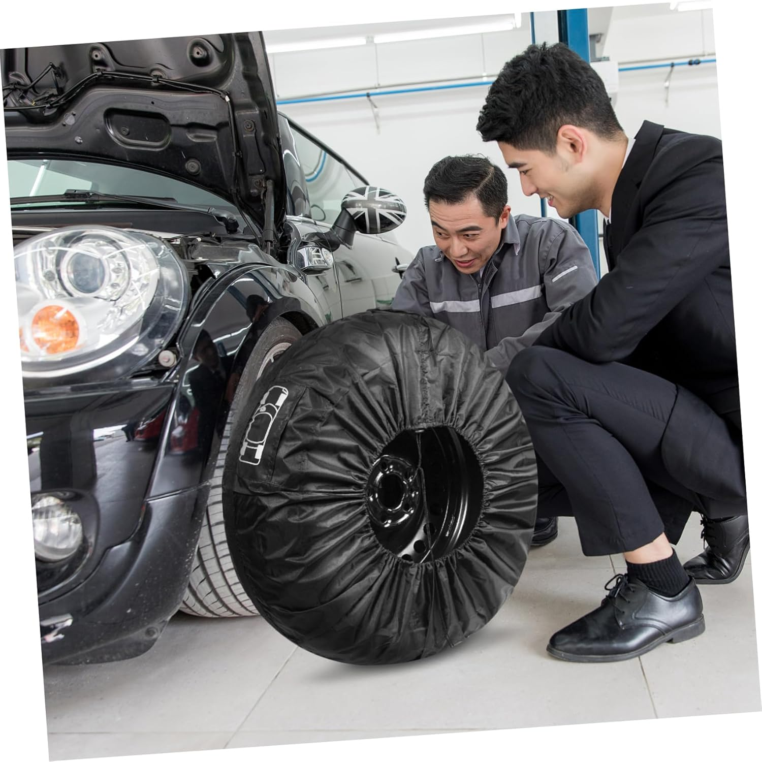 GLEAVI 4Pcs Spare Tire Cover for Cars Automotive Tire Protector Wide Compatibility Sunlight and Wear Resistant Polyester Easy Storage Design image number 6