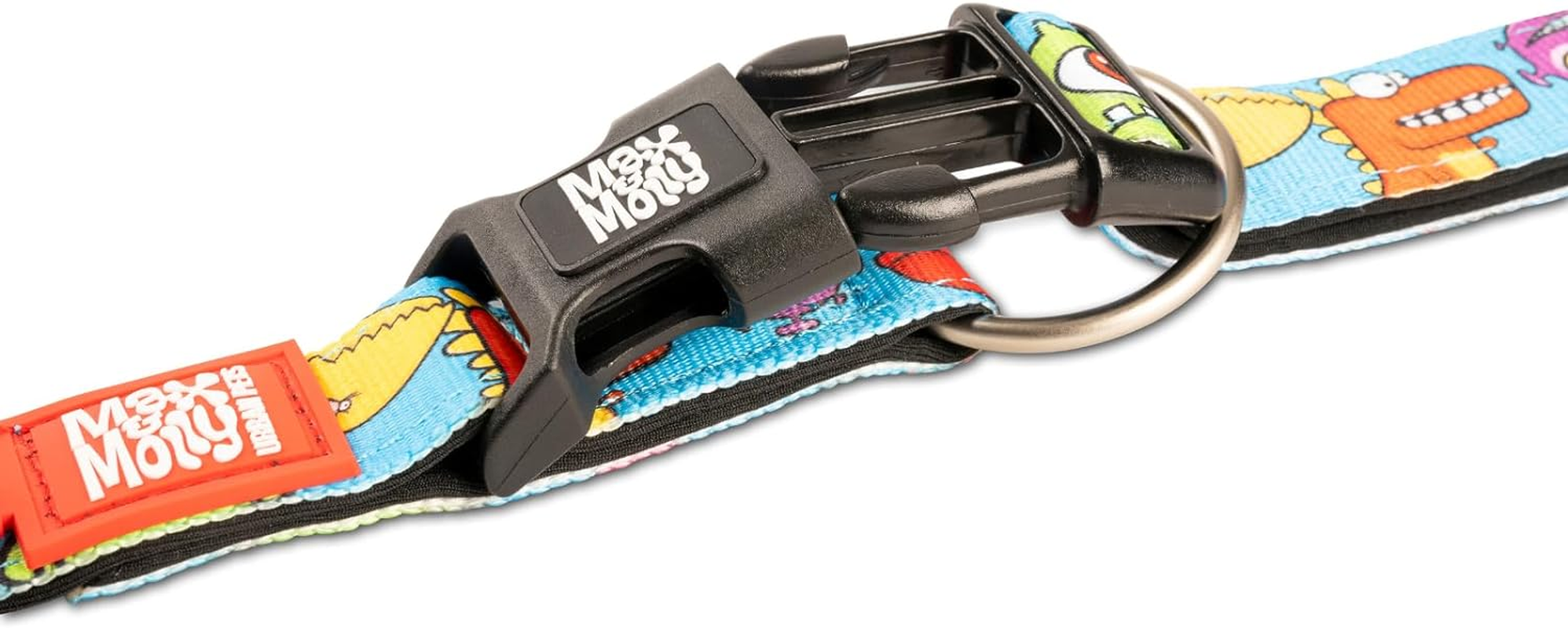 Max & Molly Smart ID Dog Collar with Gotcha! QR Safety Tag and Custom Pet Profile, Soft Padded Neoprene, Waterproof, Monsters, Large (15-25") image number 2