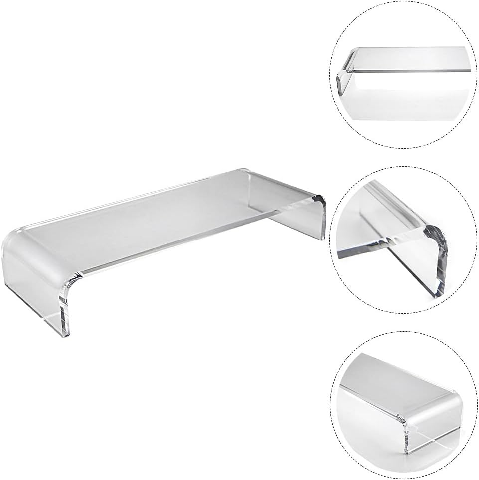 Mipcase Acrylic Monitor Stand for Desk : Transparent Monitor Riser Clear Shelf for Home Office Use, 20.71X7.47X3.65In image number 1