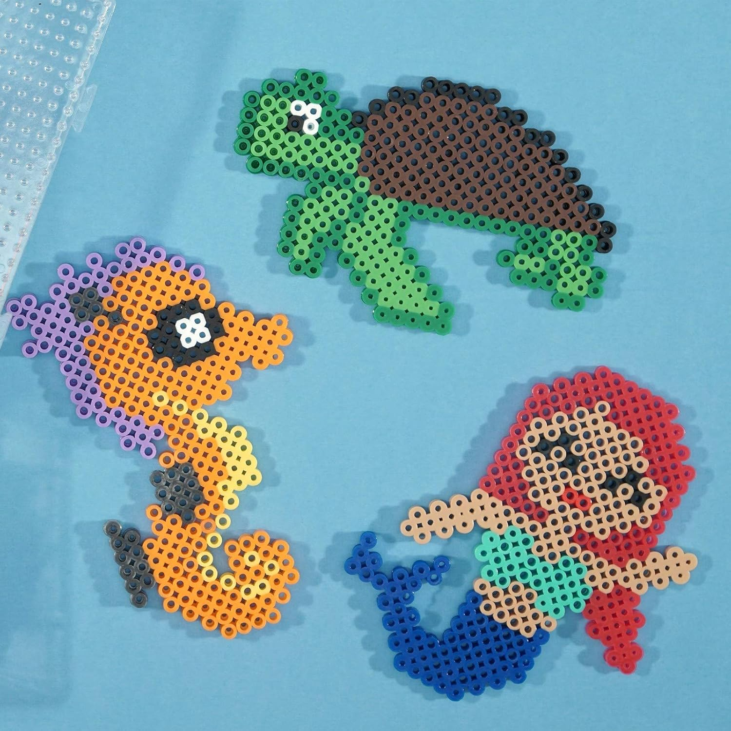 Vaessen Creative Fuse Beads, Glowmix, Set of 6000 Pieces for DIY Crafts with Kids, Making Jewelry, Homemade Decorations and Other Crafty Ideas, Neon Glow Mix, 5Mm image number 5