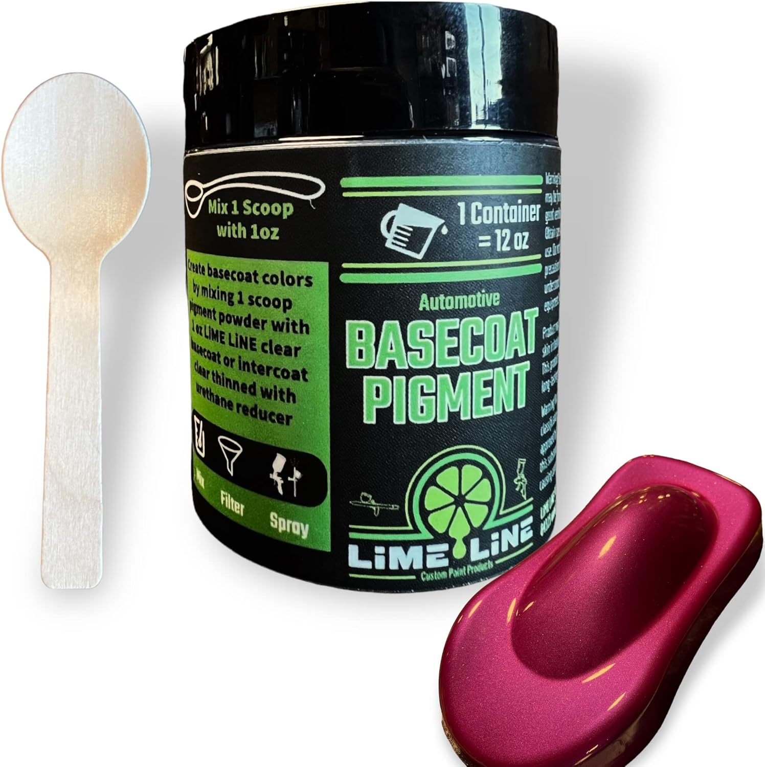 Lime Line Base Coat Maker Pigment Powder, Automotive Grade, Basecoat Metallic Red Pearl - Blue image number 4