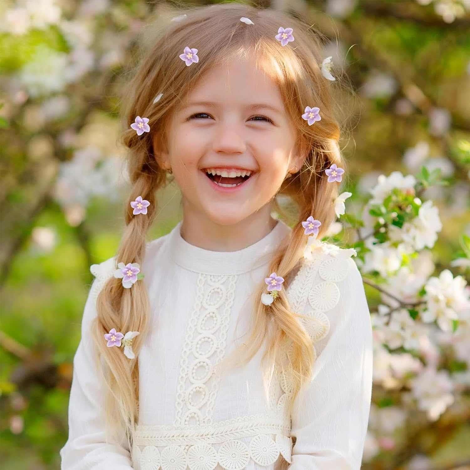 Dinghaole 10 Pcs Mini Flower Hair Clips, Lily Flower Purple, Tiny Cute Claw Clips, Flower Girl Hair Accessories, Lily Flower Small Hair Accessories for Women Girls Daily Party Wedding Accessories image number 3