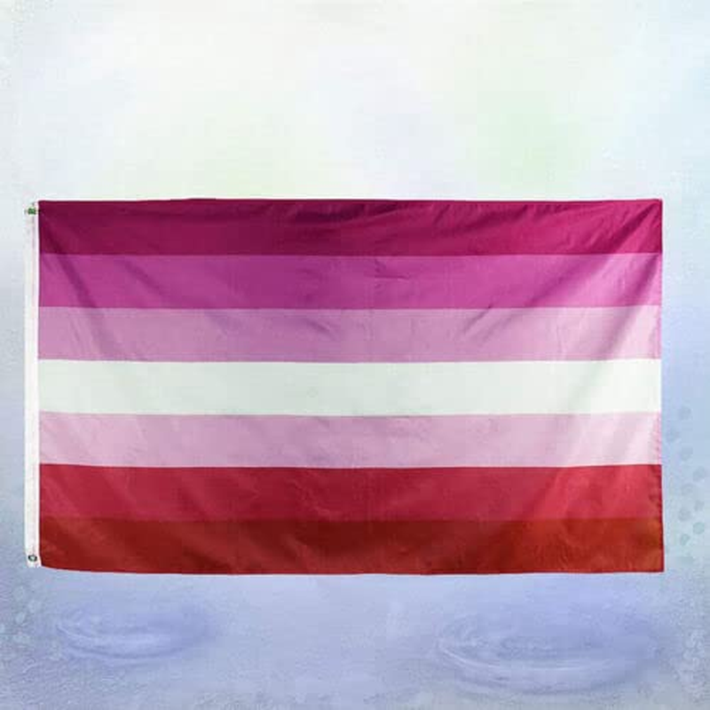 AIMALL 59" X 35" Lesbian Pride Flag, UV Resistant & Heavy Duty Rainbow LGBT Banner for Mardi Gras, Outdoor Party Decor, Weatherproof Polyester Flag with Metal Grommets image number 5