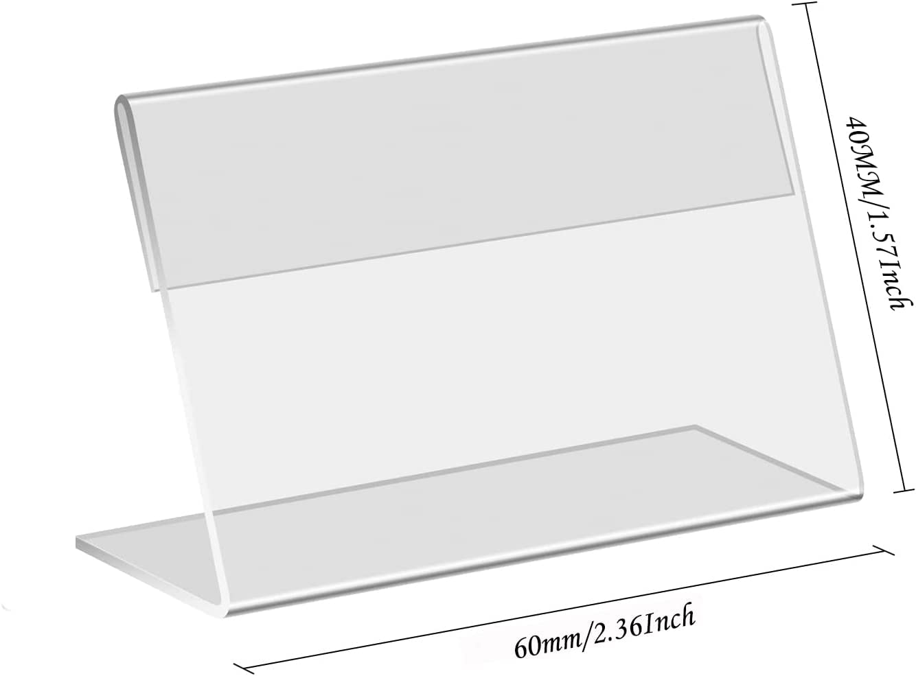 40Pcs Acrylic Sign Holder,6Cm X 4Cm Mini Sign Display Holder L Shape Sign Holders Price Name Card Price Card Tag Label Counter Top Stans image number 4