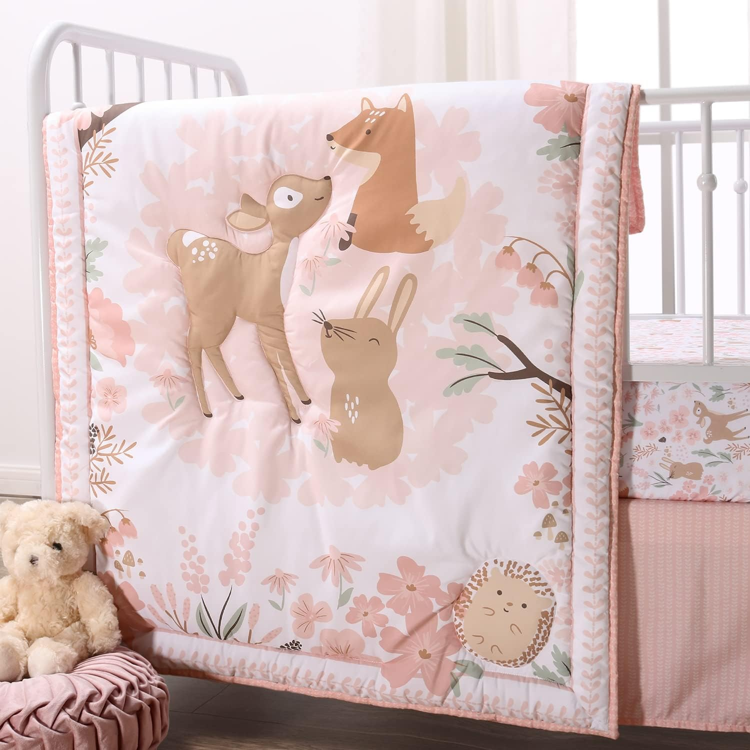 The Peanutshell Crib Bedding Set for Baby Girls, Fairytale Forest, 3 Piece Set image number 4