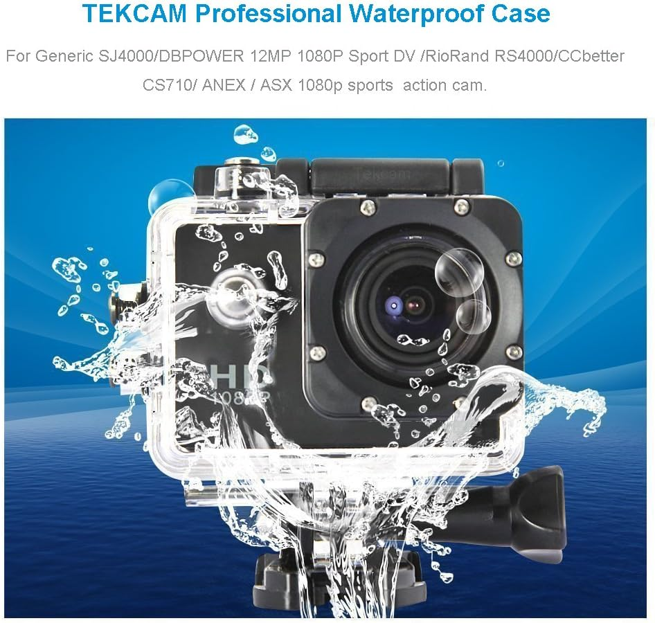 TEKCAM Professional Waterproof Case for DBPOWER 4K Waterproof Action Camera 12MP / AKASO EK7000 EK5000 / ODRVM Full HD Sports Camera Housing Case Underwater Shell image number 4