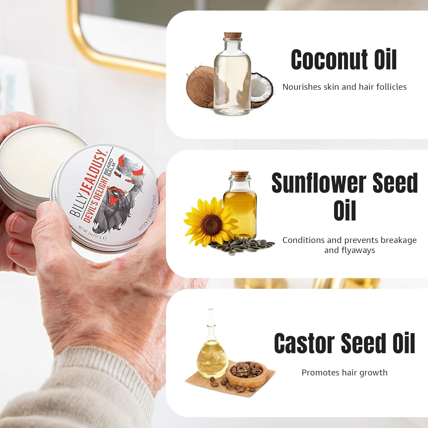 Devils Delight Beard Balm by Billy Jealousy for Men - 2 Oz Balm image number 2