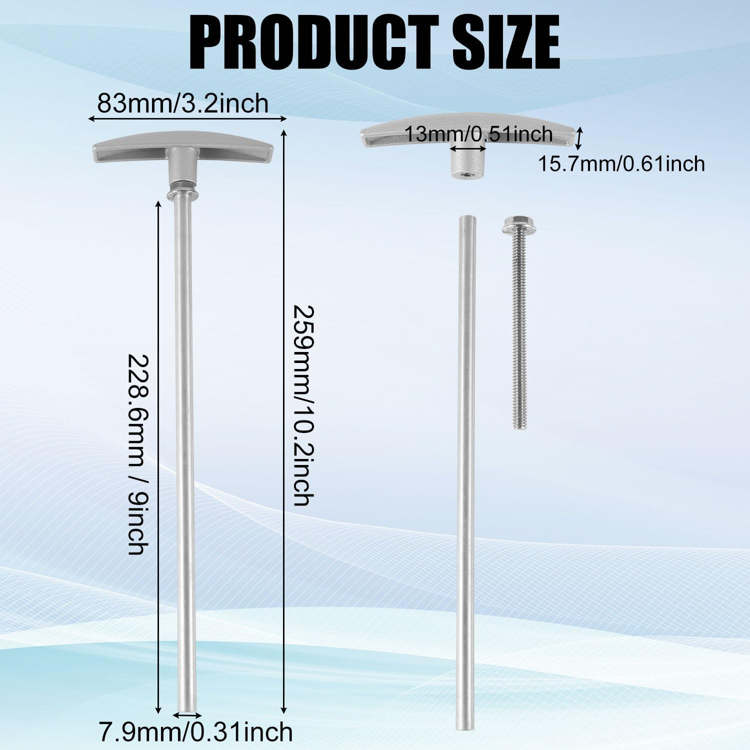 PEUTIER 2Pcs RV Waste Valve Extension Tube with Handle, 9In Long TX9HPB RV Sewer Dump Valve Extension Tube Kit, RV Water Tank Drain Valve Handle Replacement Accessories for Valterra Camco Most Model image number 1