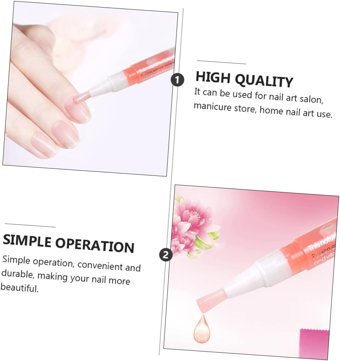 WOFASHPURET 6Pcs Cuticle Nourishing Oil Pen Organic Jojoba Castor Oil for Nail -Friendly Manicure Care Pen Nail Trimming Applicator image number 2