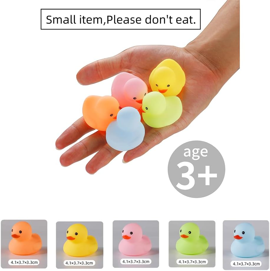 Bath Duck Toys 30 PCS Mini Rubber Ducks Squeak and Float Duckies Baby Shower Toy Party Decoration for Toddlers Boys Girls (1.8''-30Pcs) image number 5