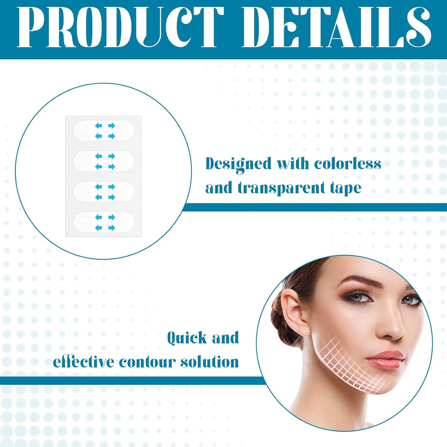 Face Lift Tape, 120 Pcsface Tape for Wrinkles, Silicone Face Patches, Face Lift Stickers for Concealing Wrinkles Double Chin Sagging Tightening Skin, Creases and Slack Skin Lessen Firm Cutis image number 2