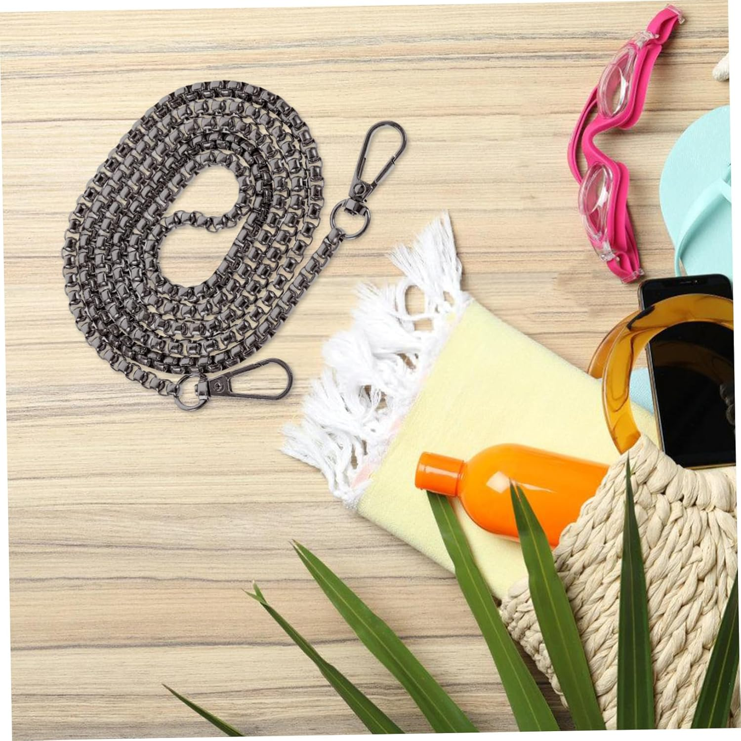 Removable Metal Purse Chain for DIY Handbag Replacement Shoulder Bag Strap Stylish Bag Decoration for Women Present Occasion - Silver image number 3