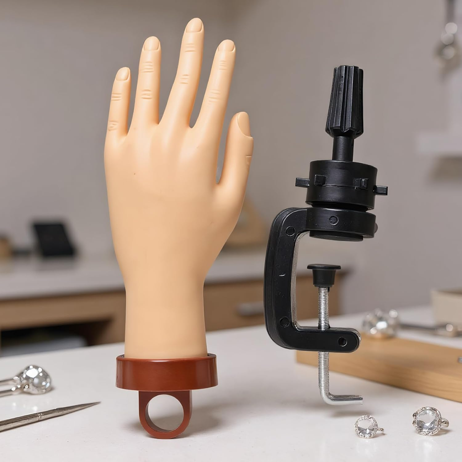 Gwtdtoad Fake Hand for Nails - Fake Manicure Tool Nail Practice Display,Manicure Training Realistic Model for Beauty Salon Artists Teaching Beginners image number 6