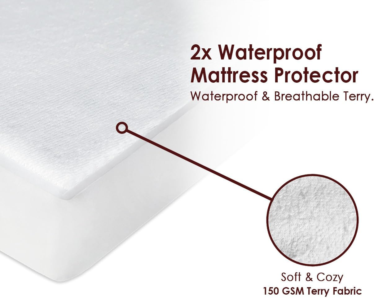 2 X Next to Me Crib Waterproof Mattress Protectors (83-85 X 50-51 Cm) | Non-Noisy, Ultra Soft and Super Absorbent Mattress Protectors Covers (83-85 X 50-51 Cm) image number 1