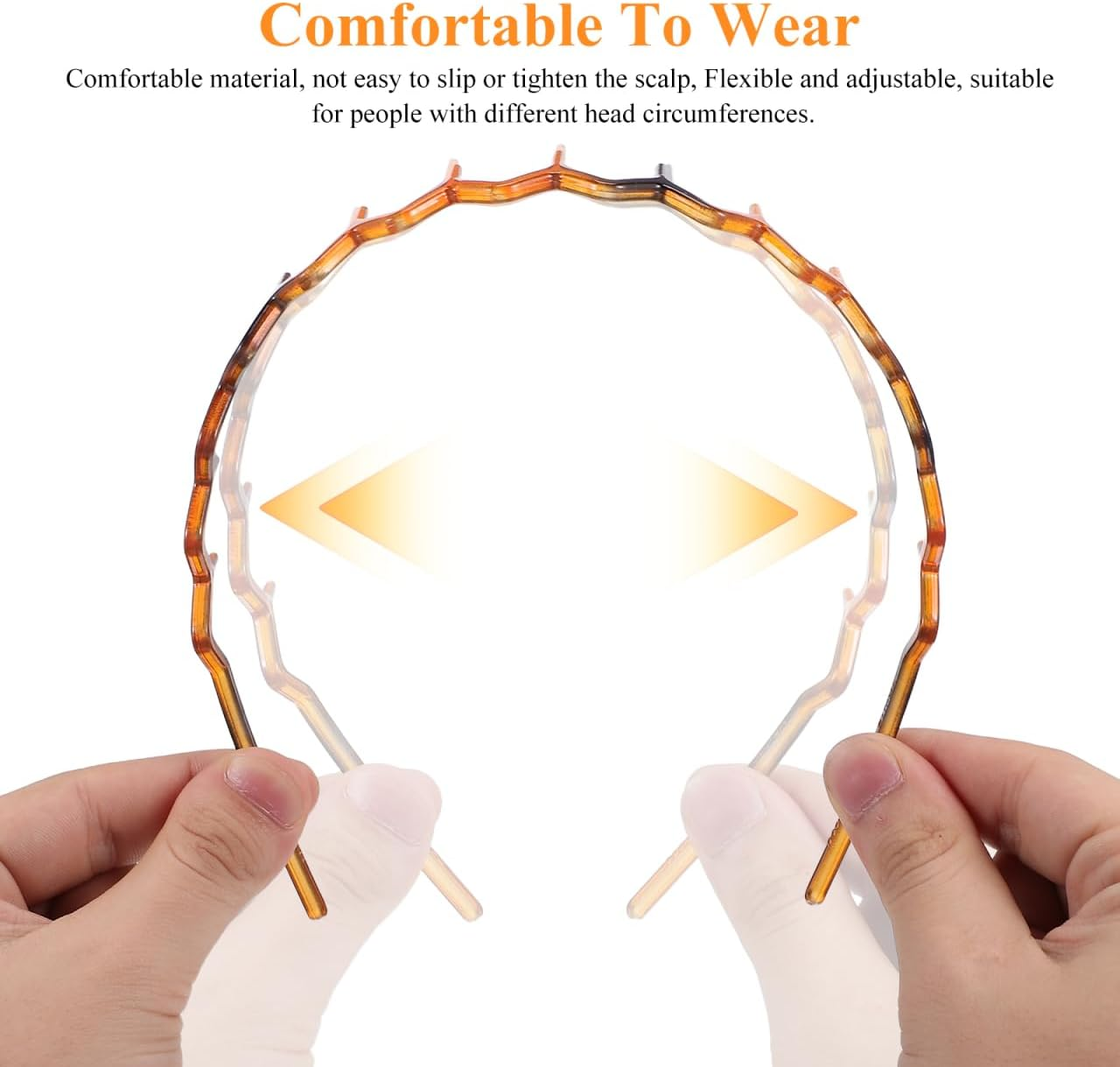 CIYODO Zigzag Headband for Women - Unisex Zigzag Wavy Hair Band - Simple Comb with Teeth - Wavy Hair Hoop Set - 2 Pieces Wavy Headband image number 2