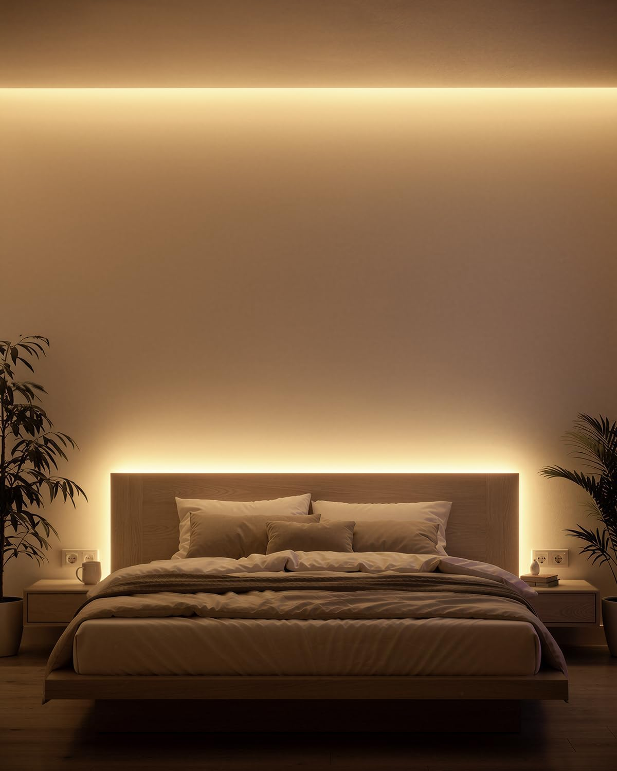 Aclorol LED Strip with USB Connection 5 M Warm White 3000 K 60 Leds/M Dimmable LED Strip Self-Adhesive 8 Mm Wide Flexible for Kitchen Cabinets Mirror Display Cabinet Bed Backlight image number 3