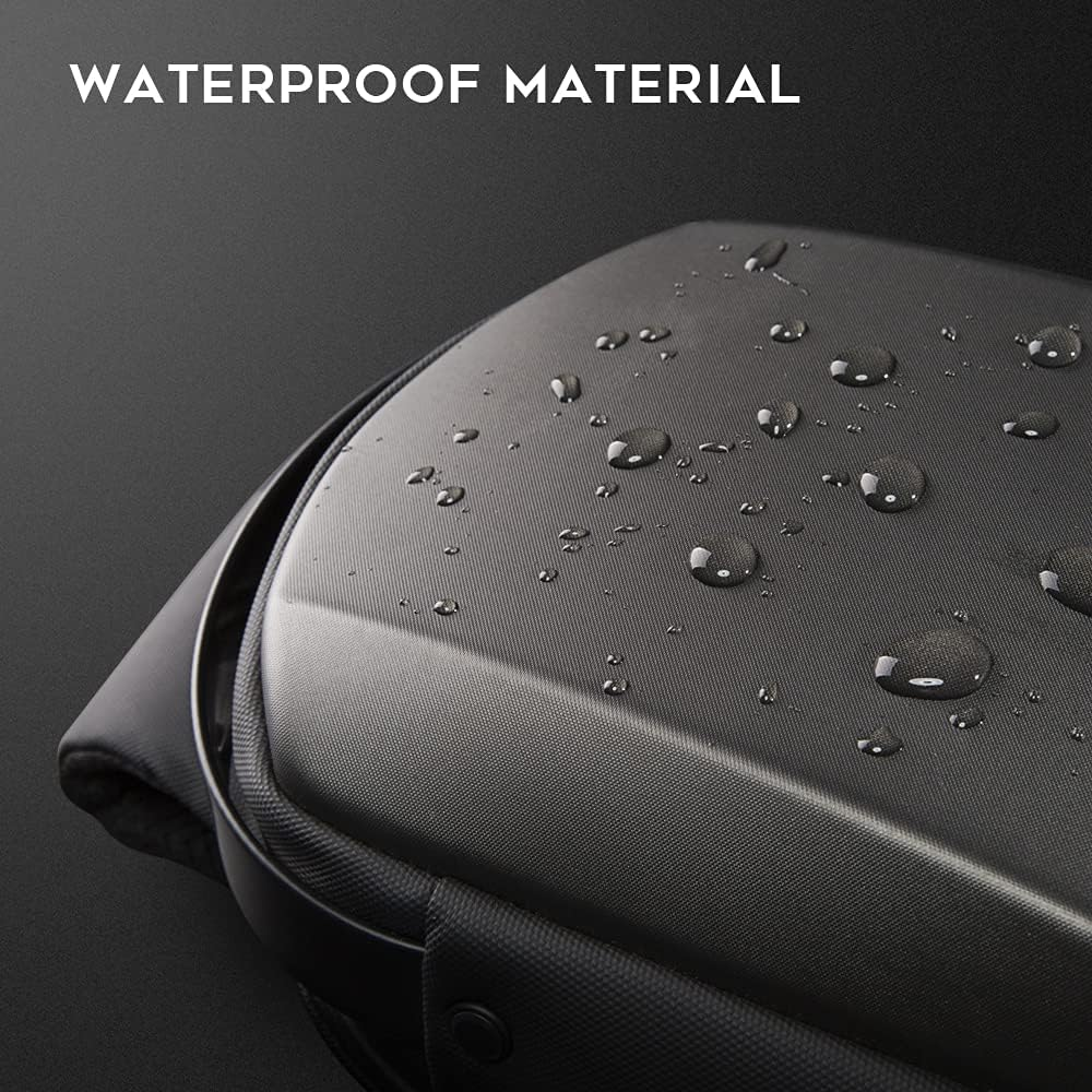 BANGE Sling Bag Waterproof Hiking Travel Shoulder Bag,Safe Protect Hard Shell Crossbody Bag Backpack - Grey image number 6