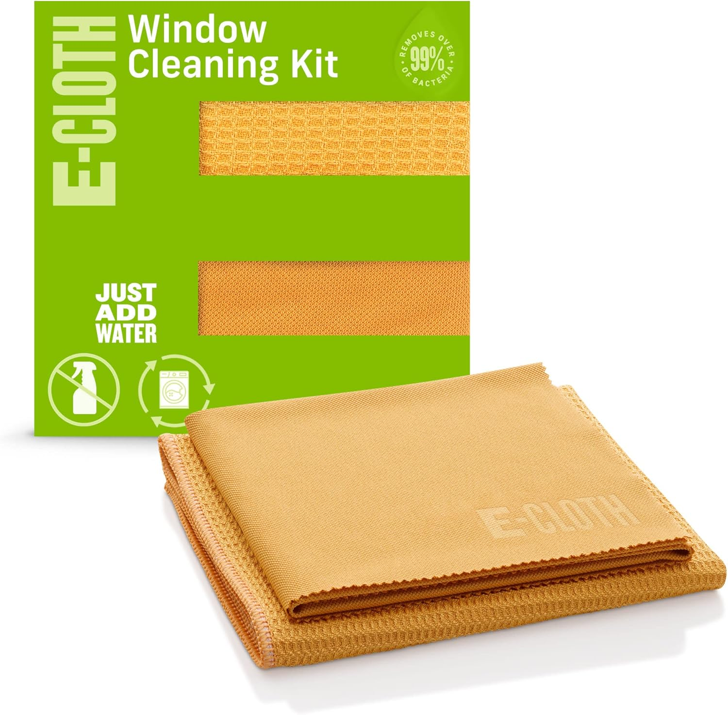 E-Cloth Window Cleaner Kit - Window and Glass Cleaning Cloth, Streak-Free Windows with Just Water, Microfiber Towel Cleaning Kit for Windows, Car Windshield, Mirrors - Tangerine Orange image number 2