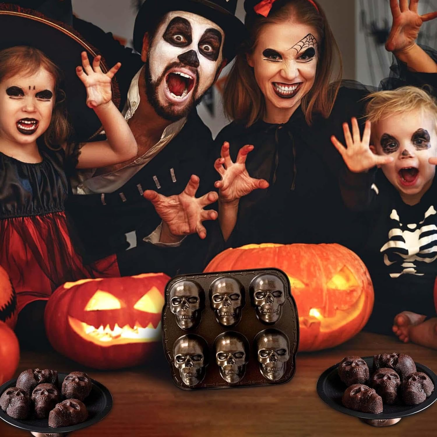 Skull Cake Mold, Creepy Muffin Mould, Skull Candy Tray, Skull Cake Pan, Aluminum Skull Mold, Skull Kitchen Gadget, Skull Cake Tray Kitchen Gadget for Birthdays Christmas New Year Halloween image number 3