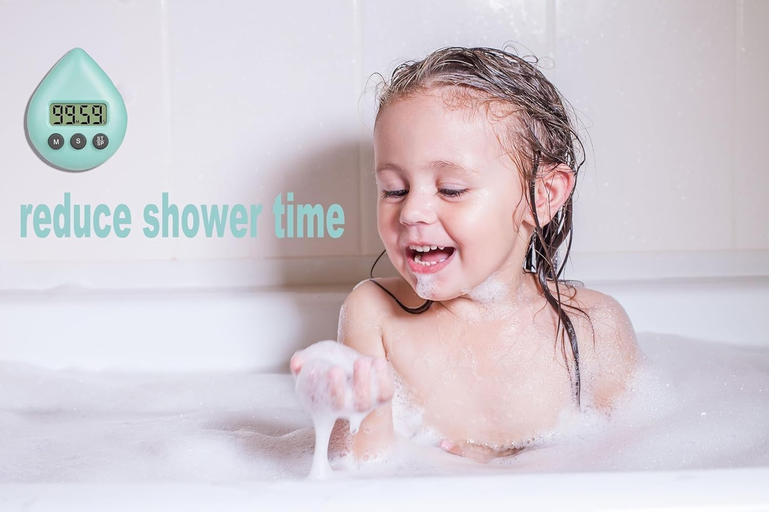 Shower Timer Waterproof for Kids,Adults New Digital Shower Timer with Suction Cup Energy Saver Digital Timer (Light Green) image number 4