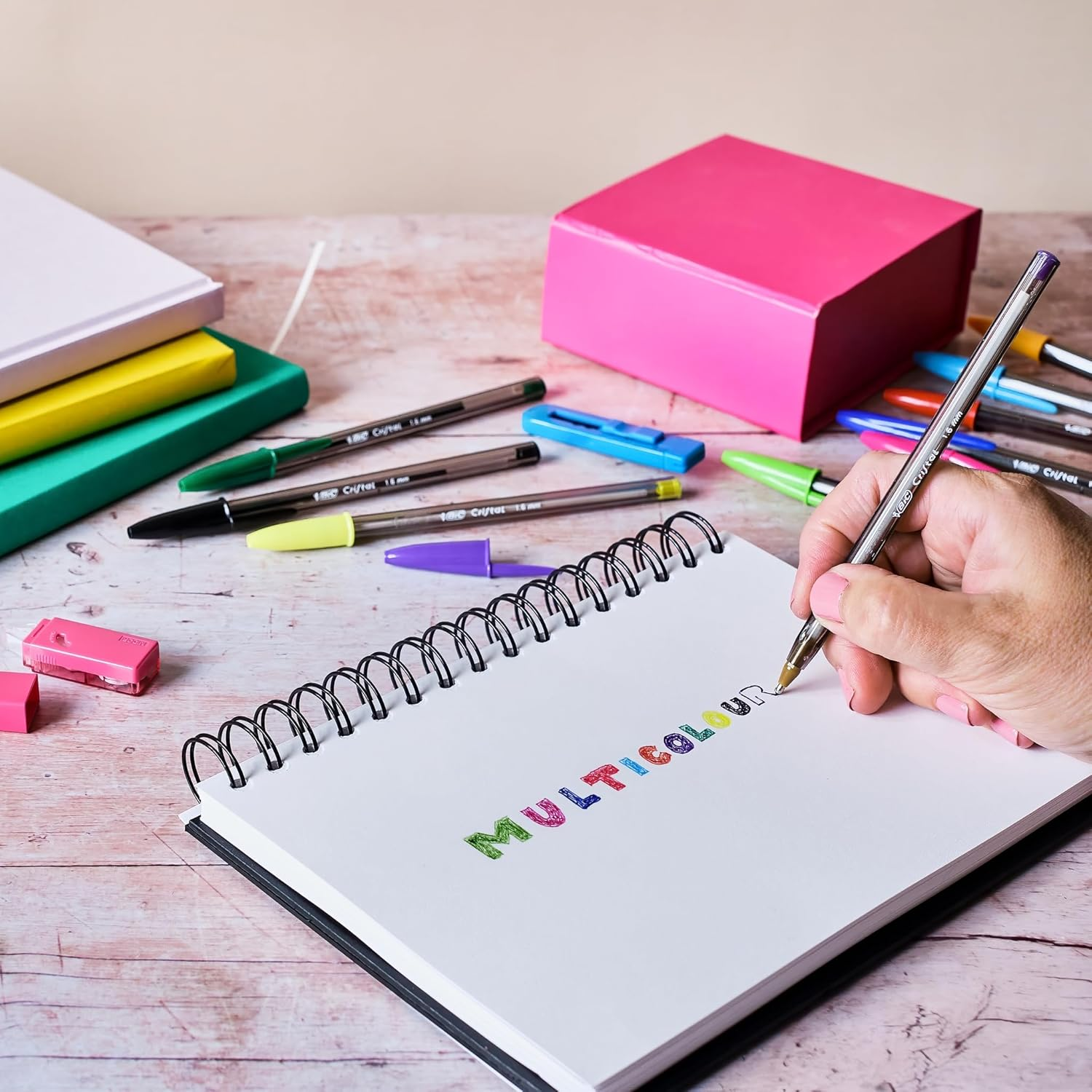 Bic Cristal Multicoloured Ballpoint Pens Large Nib (1.6 Mm) - Pack of 2 Packs of 10