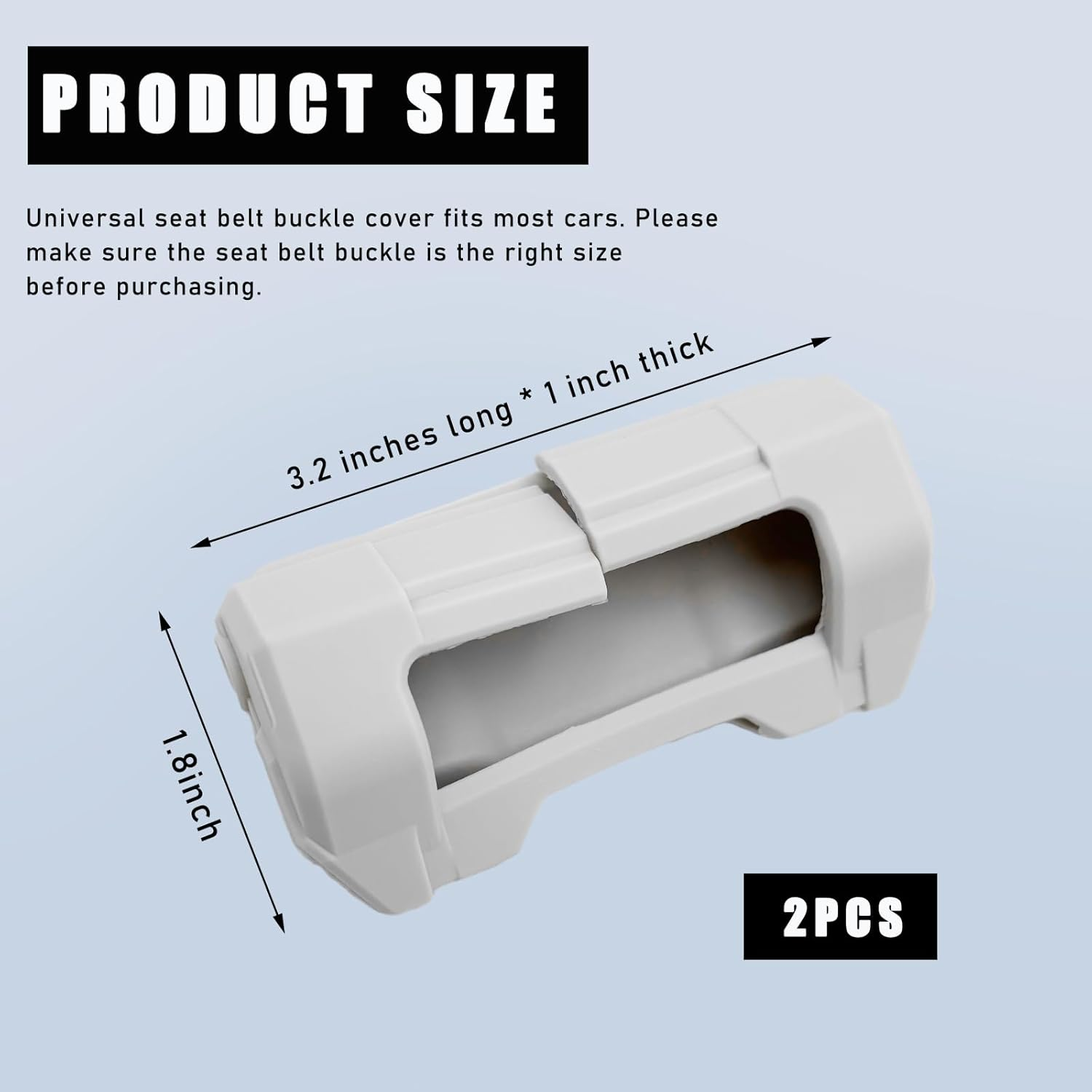 Sylvil 2 PCS Car Seat Belt Buckle Covers, Anti-Scratch Silicon Seat Belt Buckle Protector for Car Safety, Automotive Seat Belt Clips Cover for Van Truck, Interior Car Accessories (White) image number 2