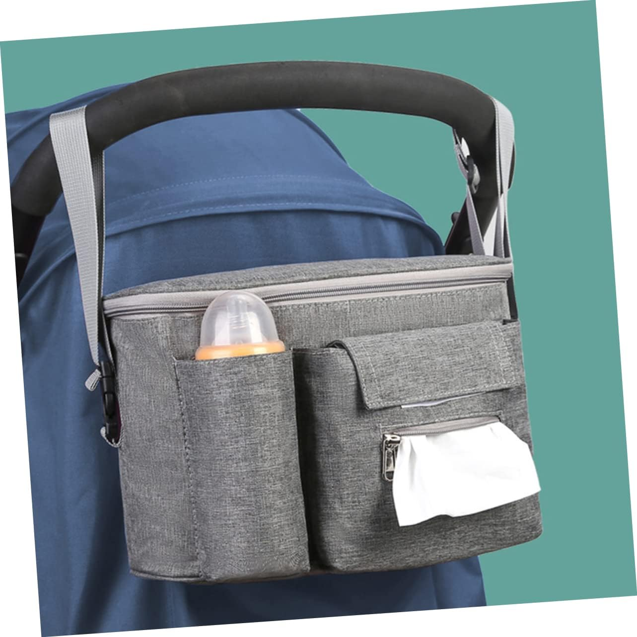 Ibasenice Diaper Bag Container Stroller Bottle Pouch Large Capacity for Organized Travel and Commuting image number 4