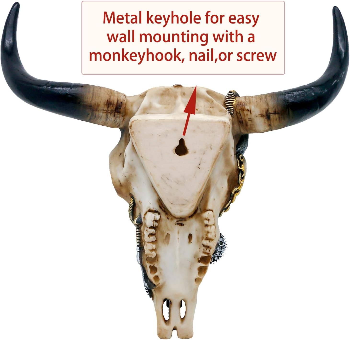 Alikiki Steampunk Cow Skull Wall-Decor - Western Bull Head Skull Wall Sculpture 3D Animal Head Wall Art Hanging Decor for Living Room Bedroom Kitchen Gift Modern Decoration image number 6