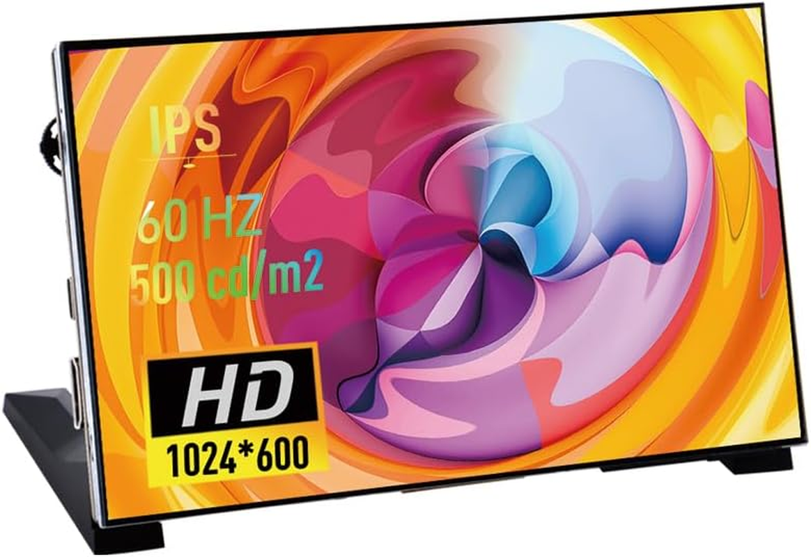 Geeekpi 7 Inch LCD Screen for Raspberry Pi, 1024X600 IPS LCD Display with Stand, HDMI Portable Monitor for Raspberry Pi 5/Pi 4B/3B+/3B/B+/Zero/400, Win11/10/8/7, Banana Pi M5/M2 Zero