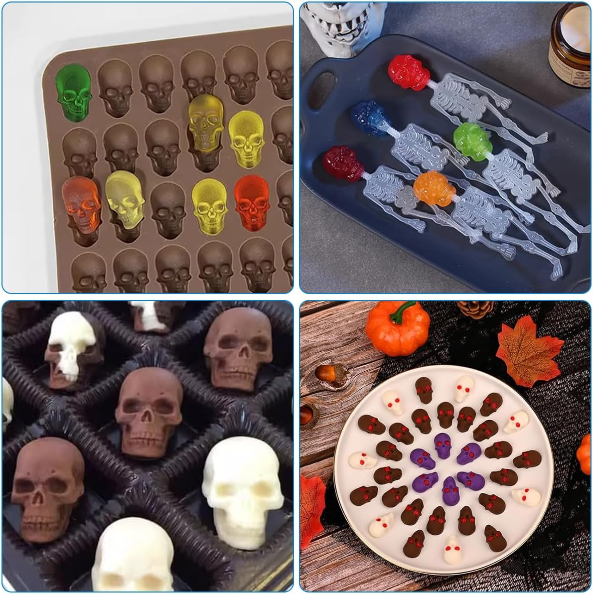 AFUNTA Mini Gummy Silicone Molds - 3 PCS Non-Stick Chocolate & Candy Mold with 3PCS Droppers for Jello, Cakes, Ice Cubes, Biscuits image number 6