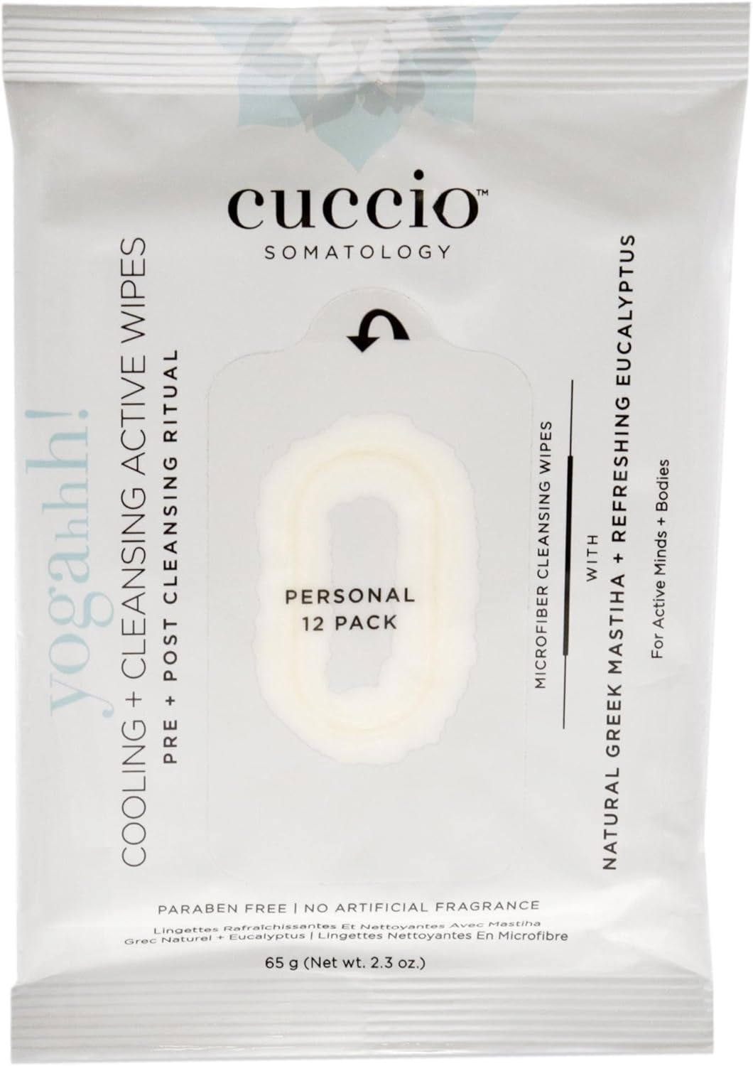 Cuccio Somatology Cooling and Cleansing Active Body Wipes - Get Clean and Cool Pre and Post Workout - with Greek Mastiha and Refreshing Eucalyptus - Paraben Free, No Artificial Fragrance - 12-Pack