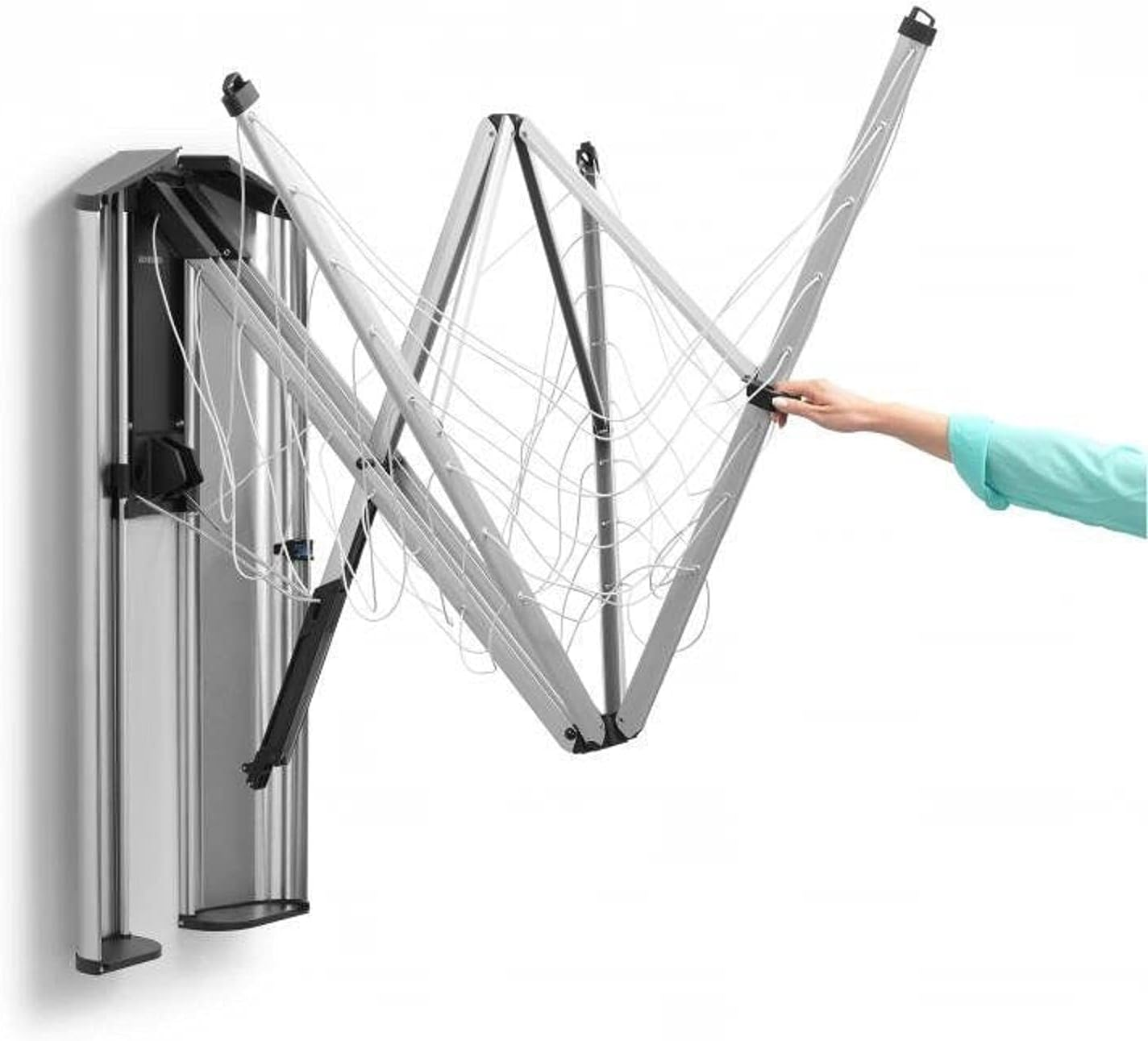 Brabantia 475924 Wall Fix and Storage Box (09027 plus 09024) Clotheslines,Matt Steel image number 2