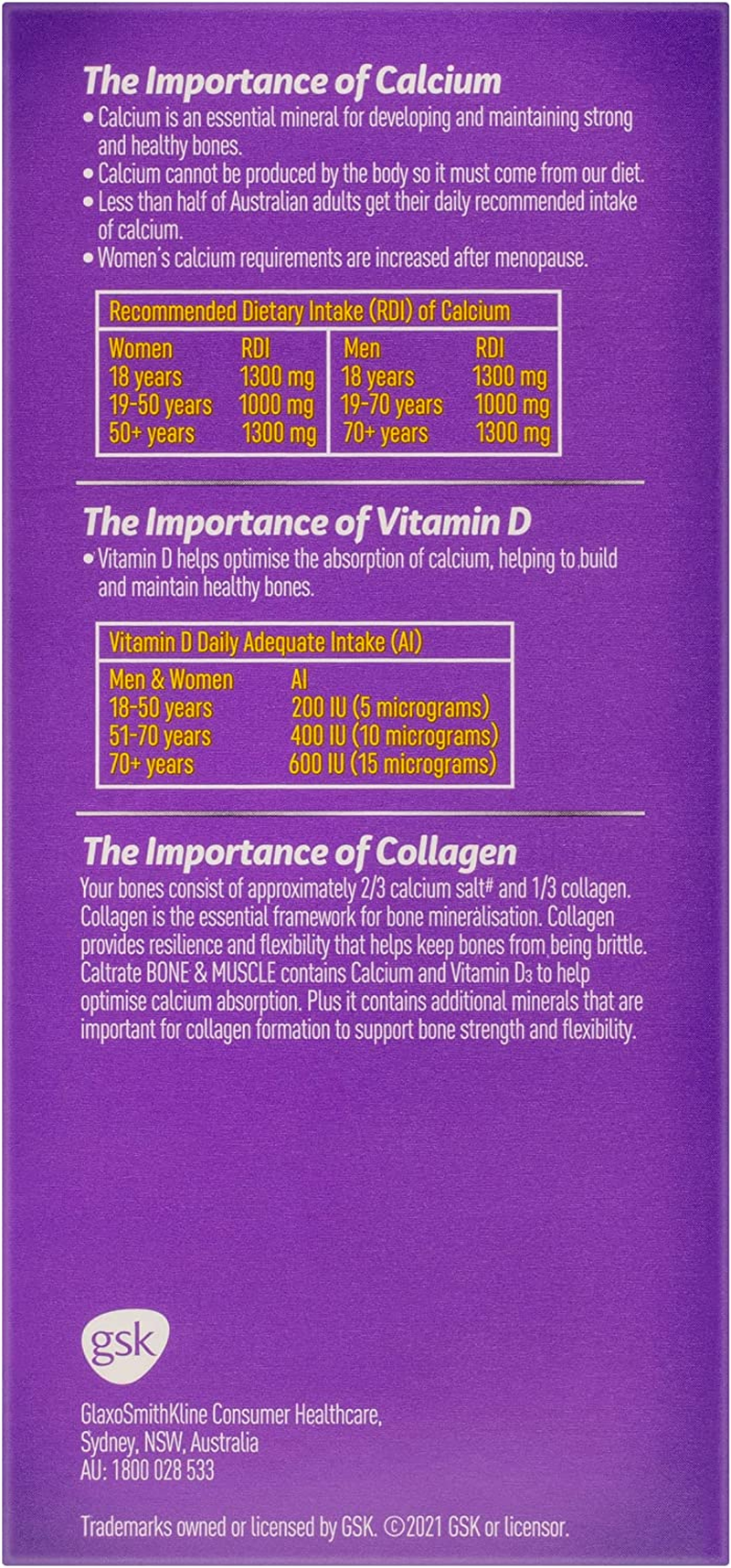 Caltrate Bone and Muscle Health Tablets, Multi 100 Count (Pack of 1) image number 4