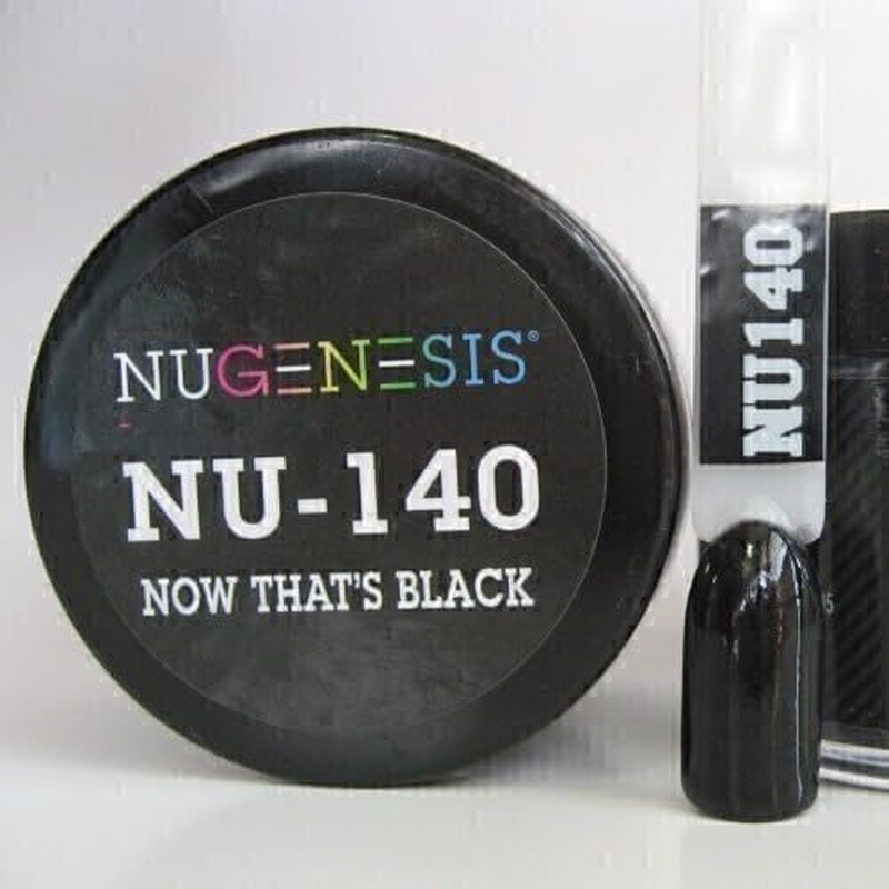Nugenesis Dipping Powder Nail System Color NU-140 - Now That'S Black - 43G