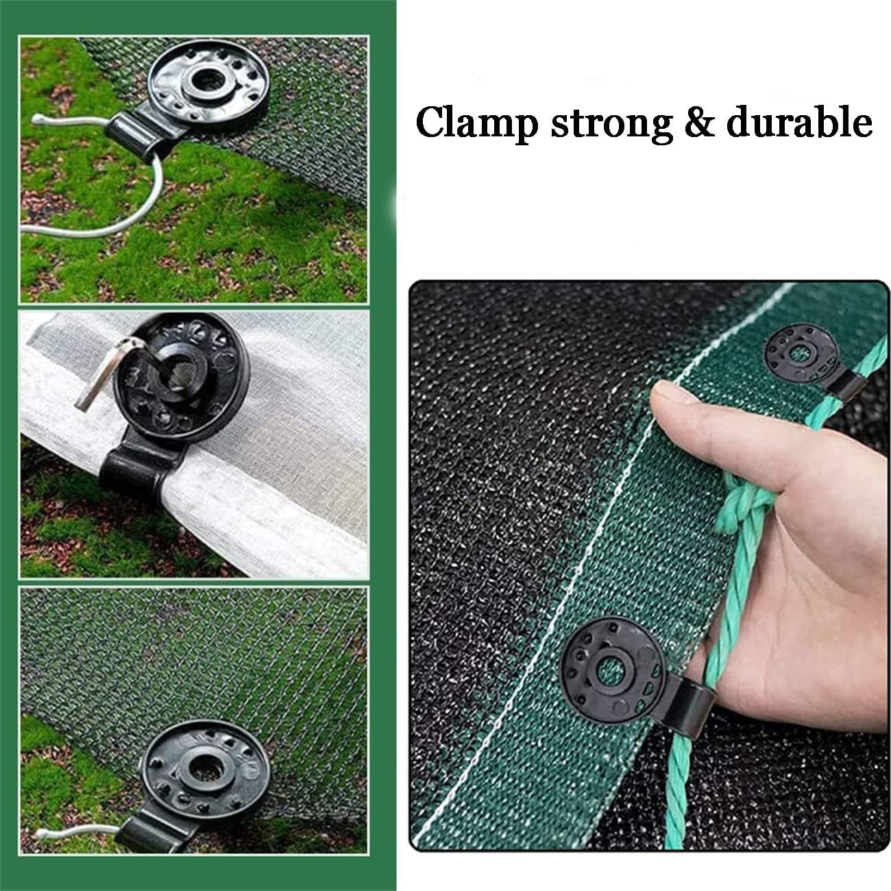 100Pack Shade Cloth Clips，Shade Cloth Fix Plastic Clamp for Outdoor Shade Fabric Netting（Black）