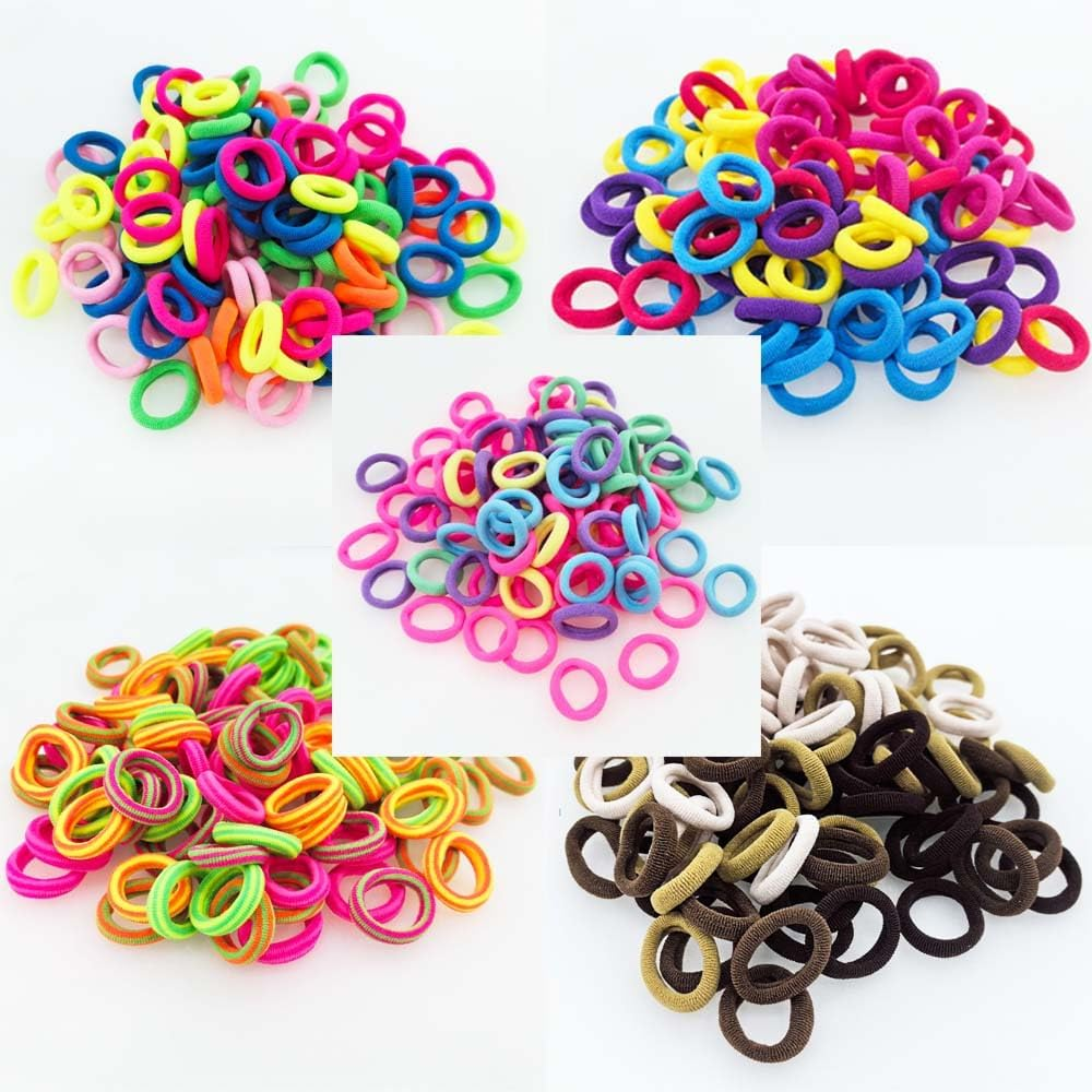 500Pcs Baby Hair Ties, Betterjonny Elastic Hair Rubber Bands24 Colors Candy Cotton Seamless Hair Ties Soft Ponytail Holder Multicolor Small Hair Accessories for Kids, Newborn Girls, Toddler image number 6
