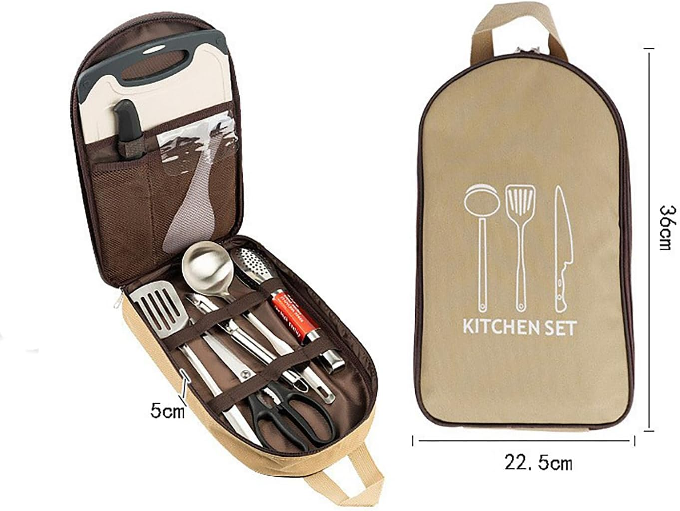 QYINXIU 8 Piece Camping Kitchen, Camping Kitchen Utensil Set, Portable Camp Kitchen Utensil Organizer Set, RV Cookware Kit, Travel Grill Set, Portable Camp Kitchen Utensil Set image number 5