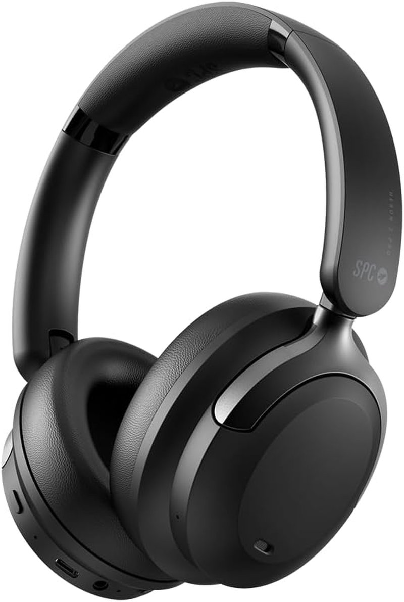 SPC Heron 2 Pro - Wireless Bluetooth Headphones | ECO | 75 Hour Battery | Noise Cancelling | Two Simultaneous Connections | Gaming Mode | Adjustable and Foldable, Black, Recycled Plastic image number 2