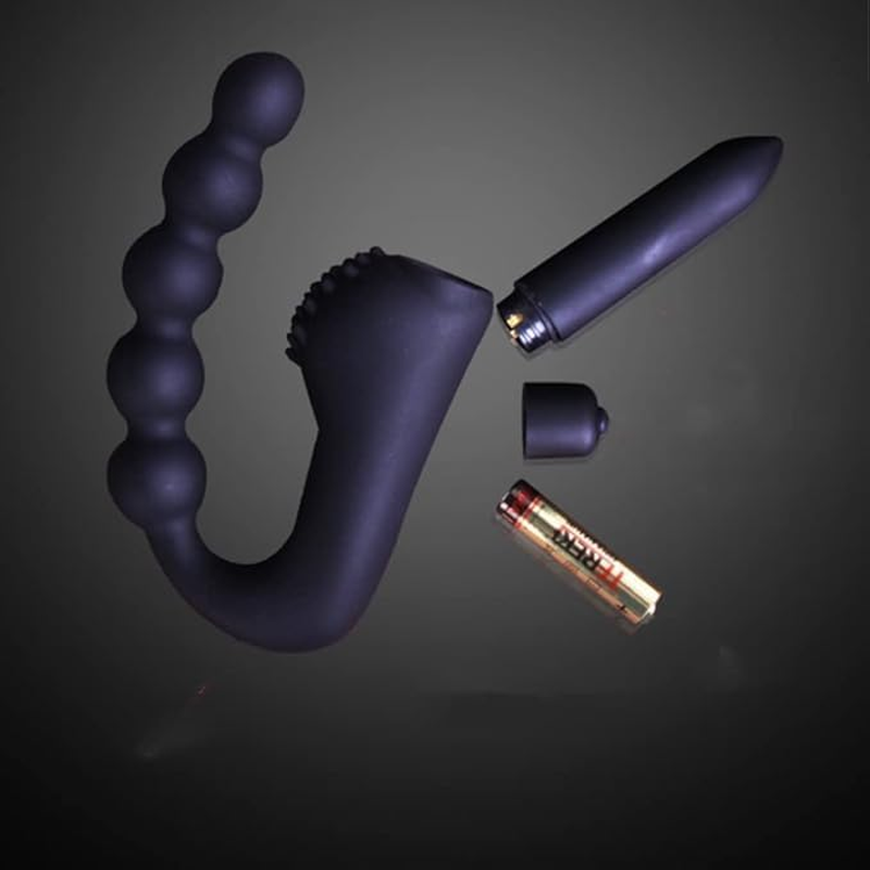 Silicone 10 Speeds Anal Plug Prostate Massager Vibrator Butt Plugs 5 Beads Sex Toys for Woman Men Adult Product Sex Shop Black image number 4