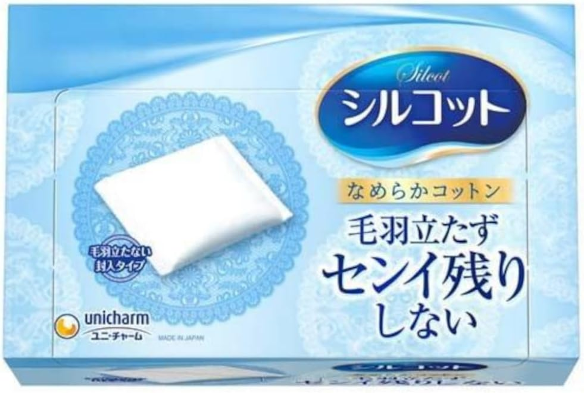 Unicharm Japan Silcot Shirukotto Japanese Makeup Cotton Namerake Jitate 82P (4 Packs X 82P) image number 1