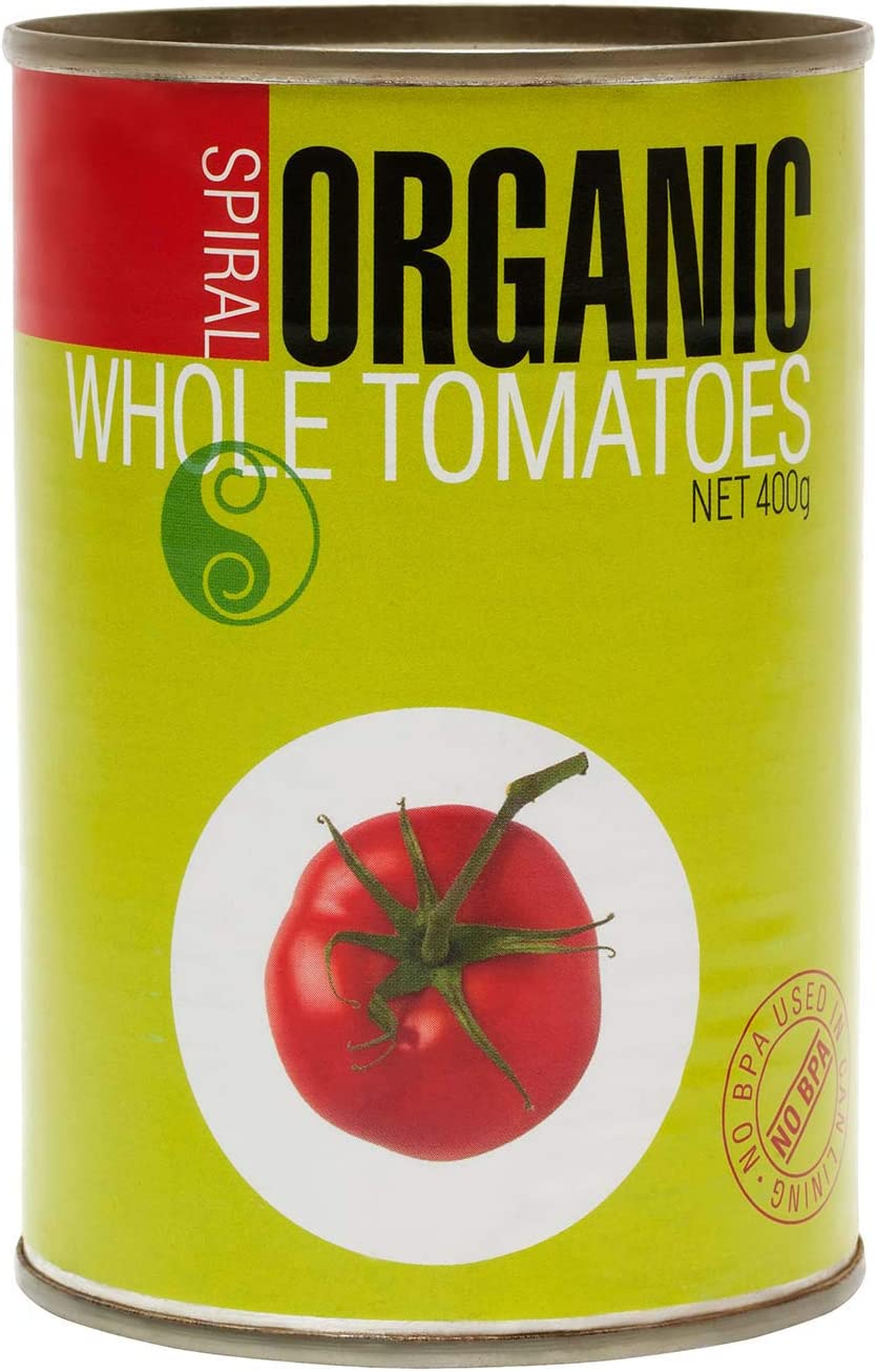Spiral Foods Organic Whole Peeled Tomatoes 400G X 12