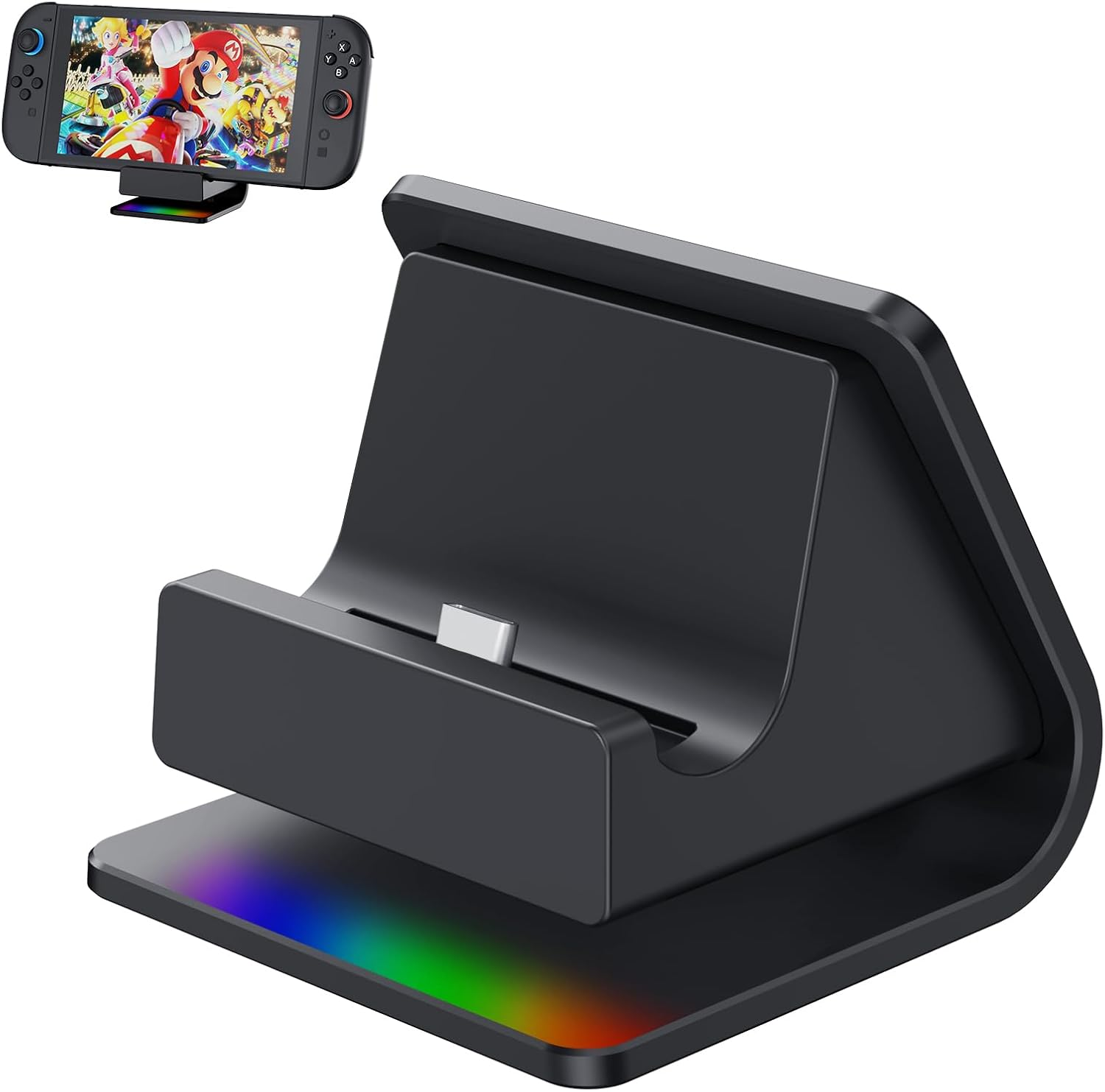 GEEKERA Switch Charging Station for Nintendo Switch 2, Docking Station with RGB Lights and Type-C Cable, Portable Charger Dock, Switch Accessories for Easy Console Charging image number 3